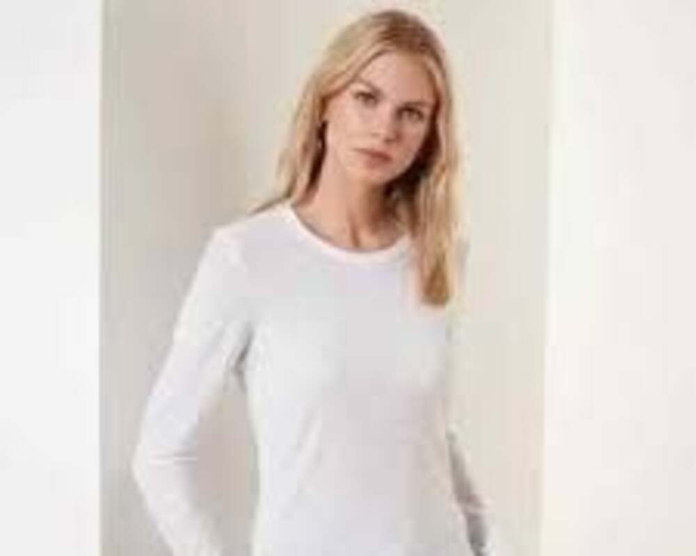 James Perse  Sheer Slub Long Sleeve Quiet Luxury Crew Neck T-Shirt Woman's Sz 3